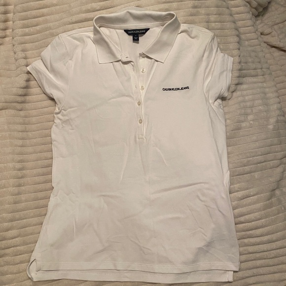 Calvin Klein Jeans White Golf Shirt ⛳️🏌️‍♀️ - Picture 4 of 5